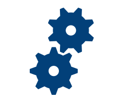 التروس الزرقاء على خلفية سوداء