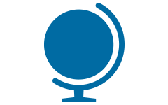 كرة أرضية زرقاء على خلفية سوداء